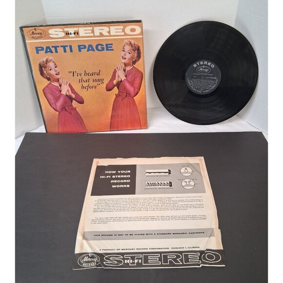 Patti Page I've Heard that Song Before Vinyl Record SR 60011 1958 LP Mercury VG+ - Picture 1 of 12